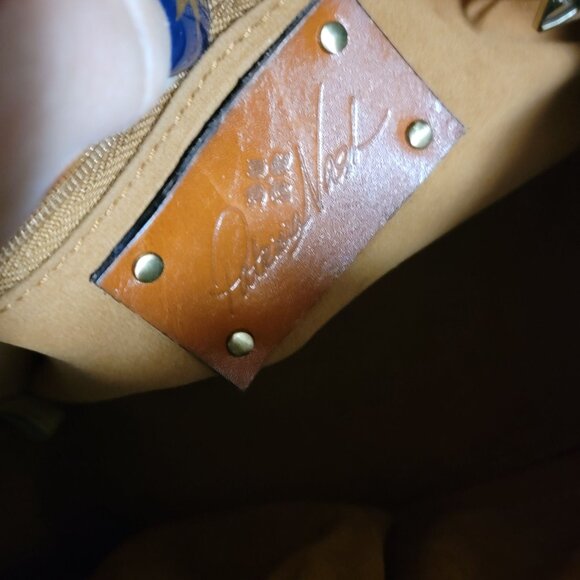 Patricia Nash Bag Satchel Purse Brown Leather Cottage Country Rustic Camera Bag - Picture 8 of 9